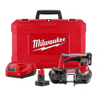 Milwaukee® 2429-21XC Sub-Compact Cordless Band Saw Kit, 1-5/8 in Cutting, 27 in L x 0.5 in W x 0.02 in THK Blade, 12 VDC, 3 Ah REDLITHIUM™ XC™ Lithium-Ion Battery