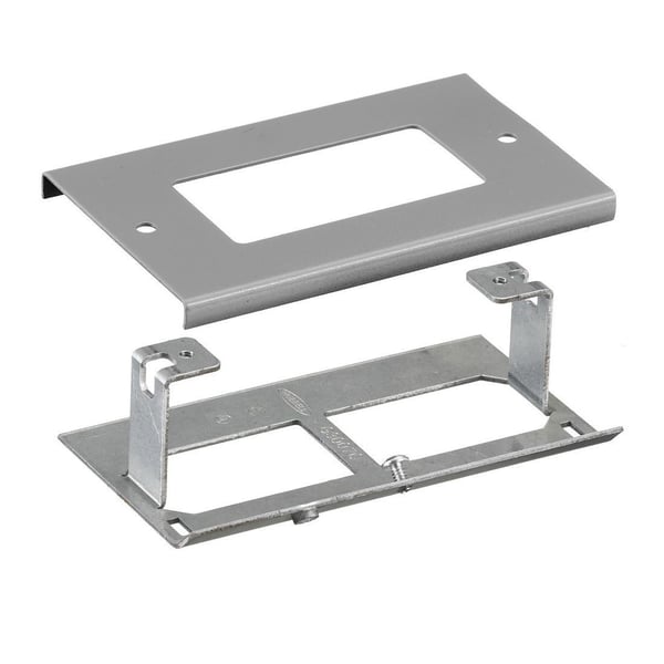 PREMISE WIRING Style Line® HBL3048RGY Decorator/GFCI Rectangular Standard Receptacle Cover Plate, For Use With HBL3000 Series Metal Raceway, Roll Formed Steel, Gray