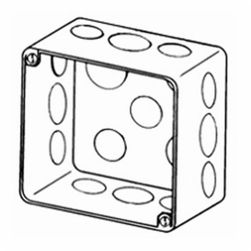 4SPDAppleton® ETP™ 4SPD Square Box, Steel, 30.3 cu-in Capacity, 17 Outlets, 17 Knockouts, 4 in H x 4 in W x 2-1/8 in D
