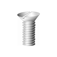 Minerallac® 50124J Machine Screw, #6-32, 1-1/2 in OAL, Steel, Flat Head, Zinc Plated, Slotted Drive