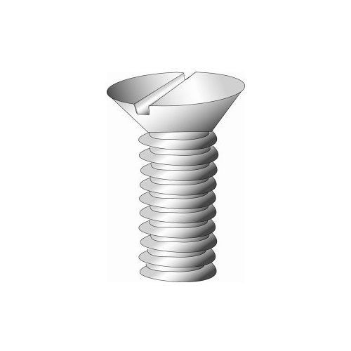 Minerallac® 50124J Machine Screw, #6-32, 1-1/2 in OAL, Steel, Flat Head, Zinc Plated, Slotted Drive