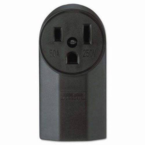 EATON Arrow Hart™ Eaton Wiring Devices 1252 Single Straight Blade Receptacle, 250 VAC, 50 A, 2 Poles, 3 Wires, Black
