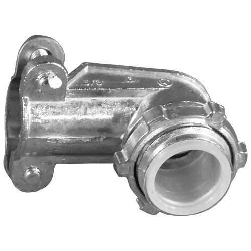 AC-38O-Z/Gedney AC-38 Type AC Squeeze Conduit Connector With Locknut, 3/8 in Trade, 17/32 to 39/64 in Cable Openings, For Use With Armored/FMC Cable, Malleable Iron, Zinc Electroplated