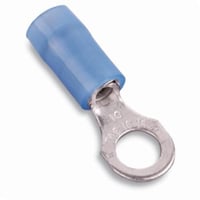 RB863MSta-Kon® RB1333 RB Series Insulated Ring Terminal, 18 to 14 AWG Conductor, 0.74 in L, Insulation Grip Sleeve Barrel, Copper, Blue