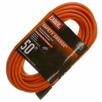 03356.63.04Extension Cord, 14 AWG/3 Conductor, 50 ft, NEMA 5-15P Plug, 125 Volts, Orange