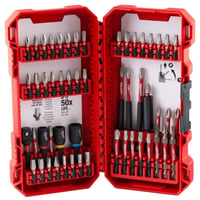 48-32-4010Milwaukee® 48-32-4010 SHOCKWAVE 54-Piece Bit Set, P1, P2,PR1, P3, SQ1, SQ4, SQ3, T15, T20, T25, T27, T30, SL#8, SL#10, 1/8 in, 9/64 in, 5/32 in, 3/16 in, SQ2, 3.5 in, 1-7/8 in, 1/4 in, 5/16, 3/8 in, 1/4 in Point Hex Point, 1/4 in, Alloy Steel