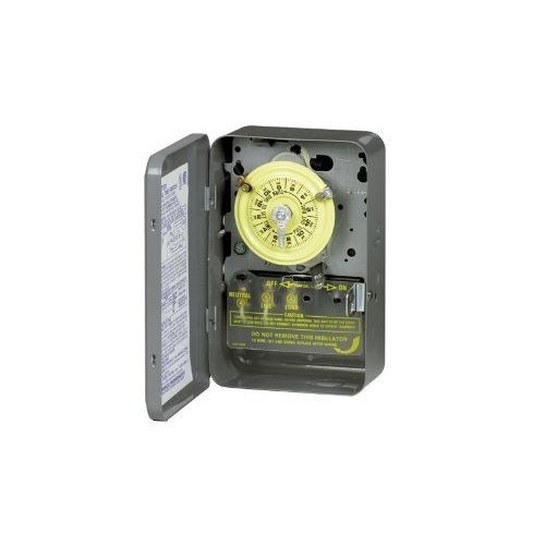 Intermatic® T104R T100 Electro Mechanical Mechanical Timer Switch, 24 hr Setting, 208 to 277 VAC, 5 hp, 2NO/DPST Contact, 2 Poles