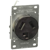 5207-S10Leviton® 5207-S10 Grounding Shallow Single Straight Blade Receptacle, 125/250 VAC, 30 A, 3 Poles, 3 Wires, Black