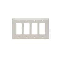 Pass & Seymour® Sierraplex® SPJ264-LA Junior Jumbo Wallplate, 4 Gangs, Light Almond, 5 in H x 8.56 in W, Thermoplastic