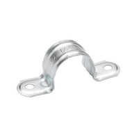 Bridgeport® 1923 2-Hole Pipe Strap, 1-1/4 in, For Use With EMT Conduit, Steel, Electro-Plated Zinc
