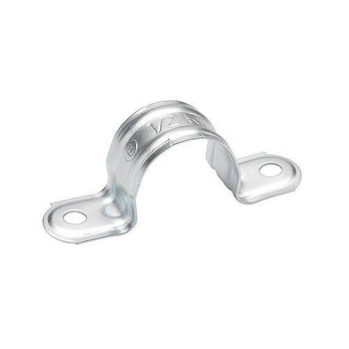 Bridgeport® 1923 2-Hole Pipe Strap, 1-1/4 in, For Use With EMT Conduit, Steel, Electro-Plated Zinc