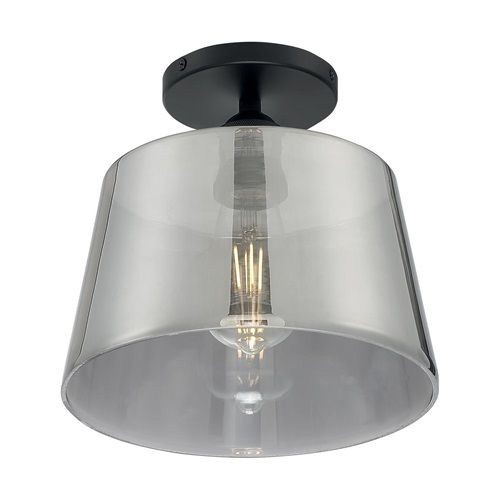 NUVO® by SATCO 60/7334 Motif Transitional Semi-Flush Light, (1) A19 Incandescent Lamp, 120 V, Black/Smoked Glass Housing