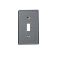 Leviton® 84001-40 Standard Size Traditional Wallplate, 1 Gang, 4-1/2 in H x 2-3/4 in W, 302 Stainless Steel