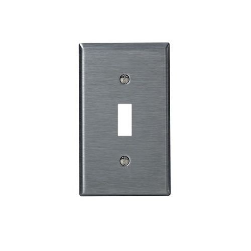 Leviton® 84001-40 Standard Size Traditional Wallplate, 1 Gang, 4-1/2 in H x 2-3/4 in W, 302 Stainless Steel