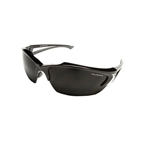 EDGE® TSDK216 Khor Polarized Safety Glasses, Anti-Scratch, Smoke Lens, Half Framed Frame, Gloss Black, Nylon Frame, Polycarbonate Lens, ANSI/ISEA Z87.1+2015, MCEPS GL-PD 10-12