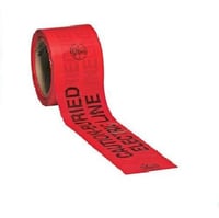 Klein® 58002 Warning Tape, 200 ft L x 3 in W, Black on Red, Polyethylene