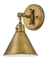 3691HBHinkley® 3691HB Arti Traditional Small Single Light Sconce, (1) Lamps LED Lamp, 120 VAC, Heritage Brass Housing