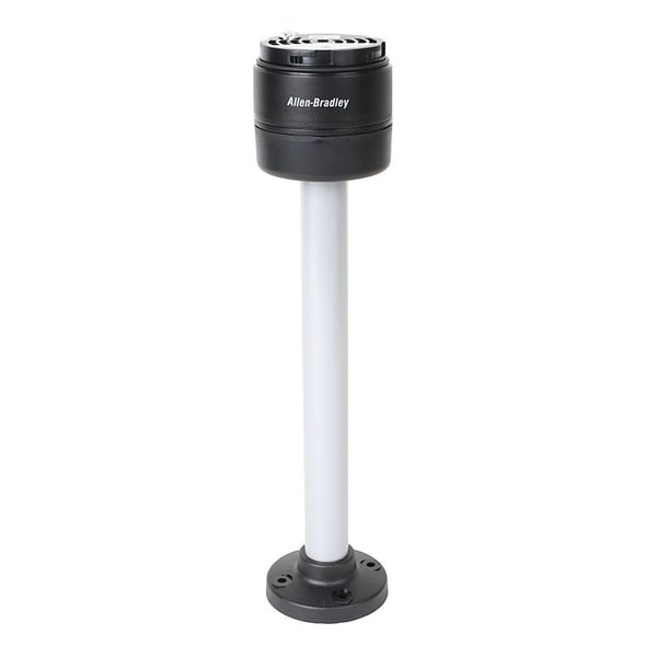 Allen-Bradley 856T-B24P25C 70 mm Stack Light, 25 cm Pole Mount Base, 24V AC/DC, Type 4/4X /13, IP66, Black Housing, Cap Included, No Network Option