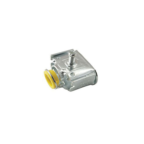 2715RACO® REDI-LOC® 2715 Duplex Cable Connector, 1/2 in Trade, 0.563 in Cable Openings, Steel, Electro-Plated Zinc