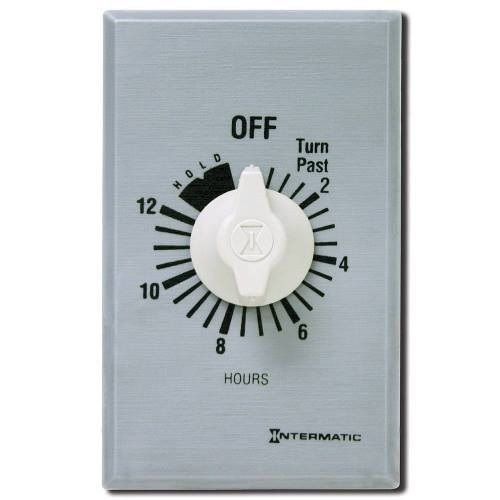 Intermatic® FF12HHC FF Series Auto Off Commercial Mechanical Spring Wound Timer, 12 hr Setting, 125/257 VAC, 1 hp, 2 hp hp, 1NO/SPST Contact, 1 Poles