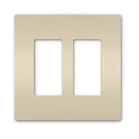 Pass & Seymour® Radiant® RWP262LA Screwless Wallplate, 2 Gangs, 4.96 in W x 0.065 in D x 4.94 in H, Polycarbonate, Light Almond