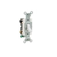 Leviton® CS415-2W 4-Way Grounding AC Quiet Toggle Switch, 120/277 VAC, 15 A, 1/2, 2 hp Power Rating