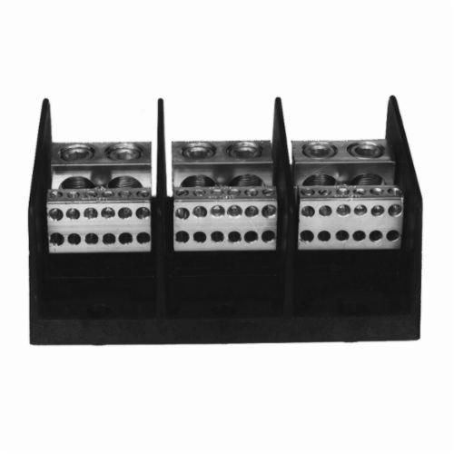 PDB-14-500-3ILSCO® ClearChoice® PDB-11-350-3 Type PDB Mechanical Medium Power Distribution Block, 600 VAC, 310 A, 3 Poles, 6 AWG to 350 kcmil Wire, Aluminum Alloy