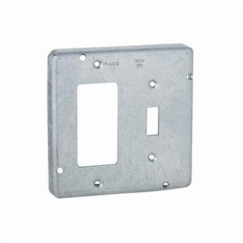 858RACO® 858 Square Exposed Work Cover, 4.69 in L x 4.69 in W x 1/2 in D, Steel