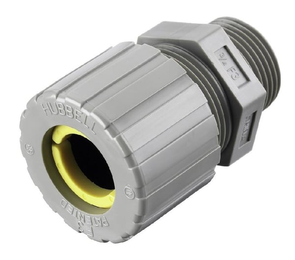 SHC1037CRHubbell, Cord Connector, Straight, Male, 3/4 Inch, Aluminum, 0.63 to 0.75 Inch