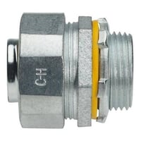 Crouse-Hinds Liquidator™ LT200 Non-Insulated Liquid Tight Conduit Connector, 2 in Trade, Straight, Malleable Iron, Electroplated Zinc