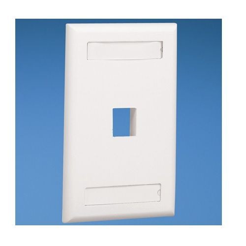 NK1FIWYPanduit® NetKey® NK1FIWY Flat Vertical Faceplate, Flush Mount, Keystone Module, Straight Module, Single Gangs, 1 Port