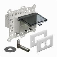 DBHM1CArlington InBox™ DBHM1C DB Series 1-Piece Low Profile Electrical Box, Plastic, 22 cu-in Capacity, 1 Gang, 1 Outlet, 7.012 in L x 9.058 in W x 5.16 in D