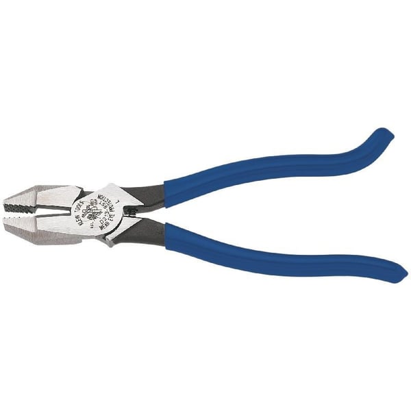 Klein® D213-9ST Square Nose Ironworker's Plier, 1-19/32 in L x 1-1/4 in W x 5/8 in THK Tool Steel Jaw, High Leverage Cut, 9.35 in OAL