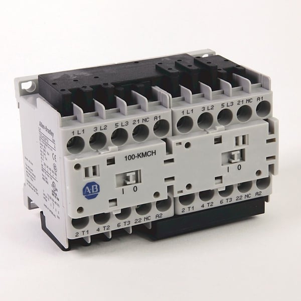 104-K09B02Allen-Bradley 104-K09B02 104-K Mini Reversing Contactors, Screw Type Terminals, 9 A, System Control Voltage: 440V 50Hz/480V 60Hz, 3 N.O. Main Contacts, 1 N.C. Auxiliary Contact
