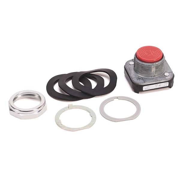 800T-A6Allen-Bradley, 800T-A6, 30.5mm Type 4/13 Mom. Contact PB, Non-Illum., Red, Flush Hd, No Contacts