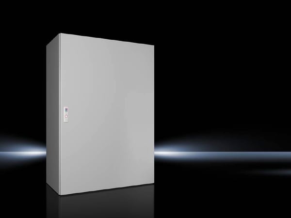 1281000Rittal 1281000 AX Series Compact Enclosure With (2) Gland Plate, 800 mm W x 400 mm D x 1200 mm H, NEMA 4, Carbon Steel