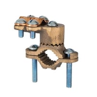 G-3NSI G-3 Heavy Duty Ground Clamp With Armored Adapter, 8 to 4/0 AWG Conductor, Silicon Bronze