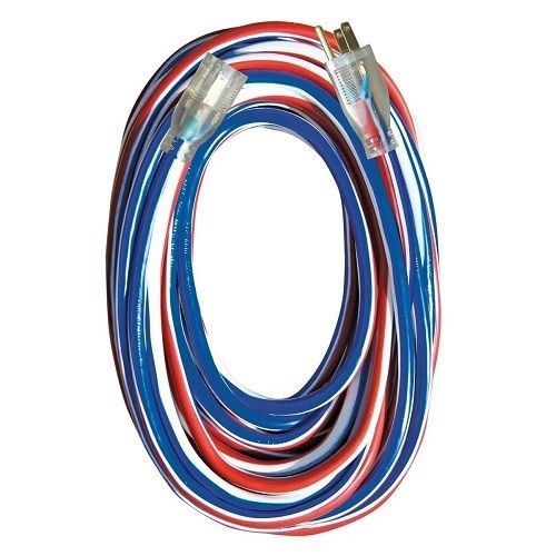 05-00159-USVoltec 05-00159-US SJTW Outdoor Extension Cord, 300 V, 12/3 AWG, 12 Guage, 3 Conductors, 100 ft, Red/White/Blue