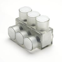 BURNDY® UNITAP™ BIBS43 1-Sided Entry Multi-Tap Connector With Mounting Holes, 14 to 4 AWG Conductor, Copper/Stranded Aluminum Conductor, Aluminum