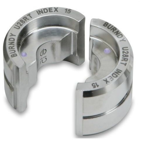 BURNDY® U4CRT Style U Circular Butting Twin Crimping Die, 4 AWG Copper Cable, Stainless Steel