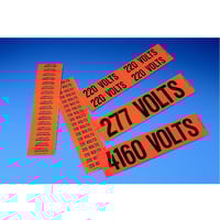 PCVB-480YPanduit® PCVB-480Y Voltage Marker, 3.25 in W x 3-1/4 in L, 480 VOLTS Legend, Black Legend, Orange Background, Vinyl