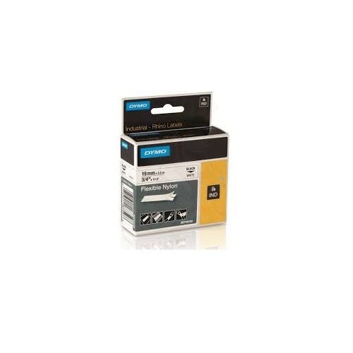 MORRIS DYMO Rhino™ D18488 Flexible Moisture-Resistant UV-Resistant Label Cartridge, 11-1/2 ft L x 1/2 in W, For Use With DYMO Rhino™ Portable Hand Held Thermal Transfer Printers, Nylon, White