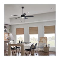 330174SBKKichler® Starkk™ 330174SBK Ceiling Fan, 52 in Blade, 12 deg Blade Pitch, Steel Housing, Wood Blade, 1368/4051 cfm Flow Rate