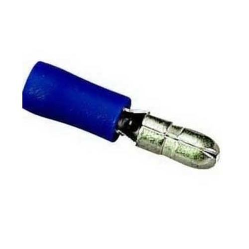IDEAL® 83-8011 Insulated Vinyl Bullet Disconnect, 16 to 14 AWG, 0.157 in Dia Bullet, Brass, Blue