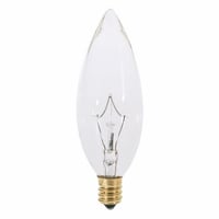 S3284SATCO® S3284 Decorative Dimmable Incandescent Lamp, 60 W, E12 Candelabra Incandescent Lamp, B10 Shape, 672 Lumens Initial