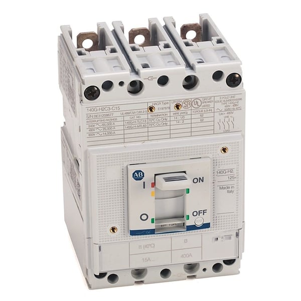 140G-H2C3-C20Allen-Bradley 140G-H2C3-C20 140G - Molded Case Circuit Breaker, H frame, 25 kA, T/M - Thermal Magnetic, 3 Poles, Rated Current 20 A