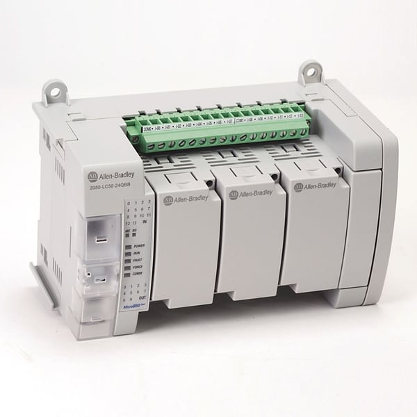 2080-LC50-24QBBAllen-Bradley, 2080-LC50-24QBB, Micro850 Controller, 14-24V DC/V AC Input, 10-24V DC Source Output Controller