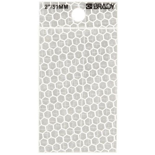 Brady® 3000-BLANK High-Intensity Prismatic Ultra Reflective Blank Label, Black/Green Glow No Text Character, 2 in H x 1-1/2 in W, Silver Background, B-309 Vinyl