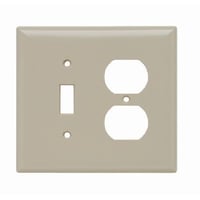 Pass & Seymour® SPJ18-I Junior Jumbo Standard Sized Combination Wallplate, 2 Gangs, 5 in, Thermoplastic, Ivory
