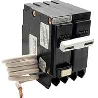 GE Q-Line® Self Test Ground Fault Circuit Breaker, 120/240 VAC, 50 A, 10 kA, 2 Poles, Non-Interchangeable Trip